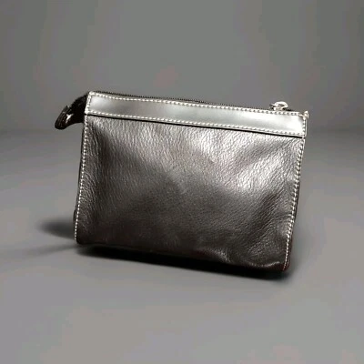 Maxx New York Cuero Negro 5.5" x 7" Bolsillo Billetera Bolso sin asas Guijarro Suave Foto 1 de 4