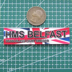 Targa espositore plastica modello 1/700 1/350 HMS Belfast mn102 - Foto 1 di 3
