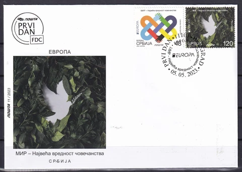 SERBIA,SERBIEN 2023,EUROPA CEPT,PEACE,BIRD,FDC Cover