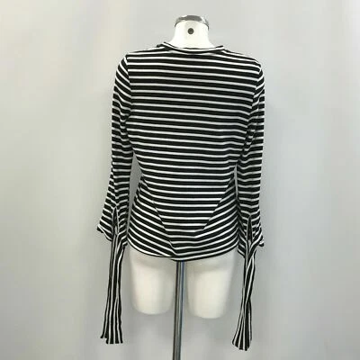 JACK WILLS Black White Striped 100% Cotton Long Sleeve Top Size UK 6  - Image 1 of 3