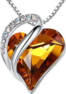 Mothers Day Gift Necklaces for Women, Infinity Love Heart Pendant with Birthston - Picture 1 of 12