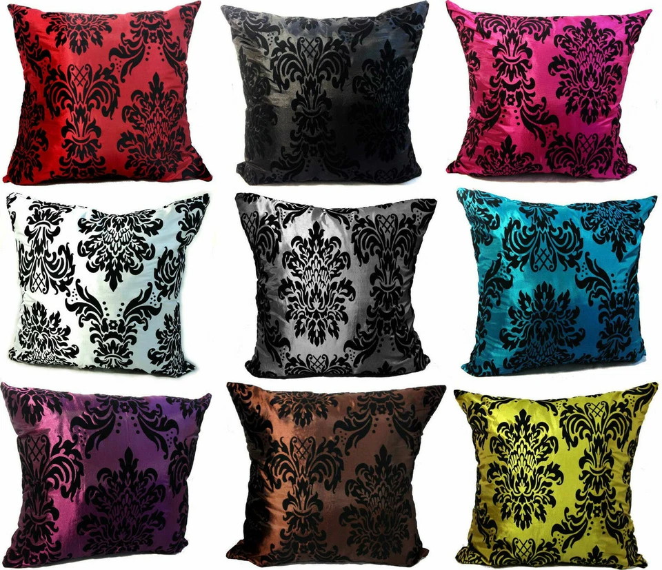 Flocked Damask Cushions or Covers Baroque Damask Cushions 17"x17" - Image 1 of 1