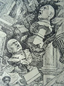 1943 Original Print WW2 HITLER & MUSSOLINI - THE NEW DISORDER - MUNICH NAPLES - Picture 1 of 2