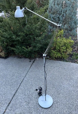 IKEA Antifoni Silver Floor Lamp Adjustable Arm Head Metal Light Architect Work A - Image 1 of 4