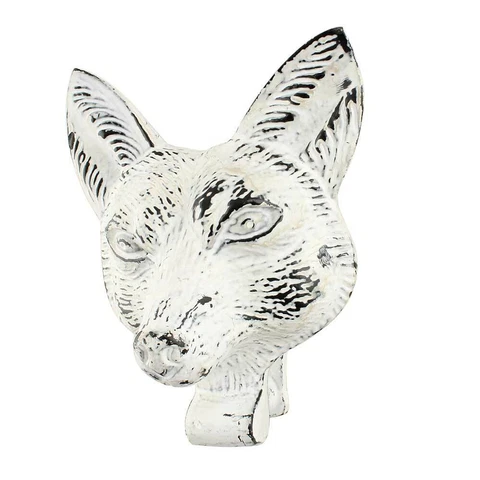 Antique Handmade White Fox Face Iron Door Knockers Door Bell Cover