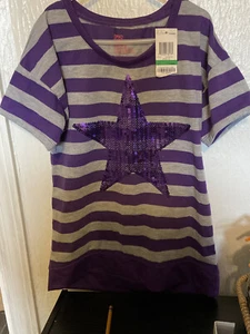 Epic Threads Big Girls Striped Top Size Large Sequin Star On Front. NWT - Picture 1 of 6