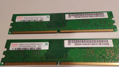 512MB = 2 x Hynix 256MB 1Rx16 PC2-4200U-444-12 Kit Memory New  Tested - Image 1 of 2
