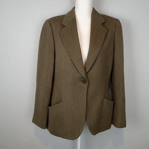  Armani Collezioni Wolle gepolsterte Schulter Blazer Italien Damen 12 Jacke y5 - Bild 1 von 12
