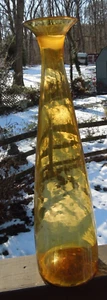 MCM Blenko 29” Jonquil Yellow Art Glass Massive Floor Vase 6138 Wayne Husted - Picture 1 of 11