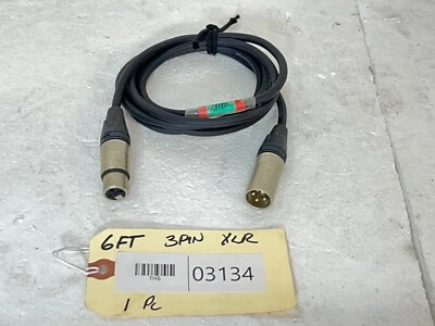 Neutrik 3 Pin XLR (M) To (F) 6FT XLR Cable/Jumper #03134 (One)TRUEHEARTSOUND - Image 1 of 4