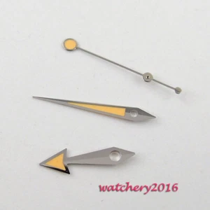 Luminous Silver edge Orange Watch Hands fit NH35A 2824 miyota 8215 Movement - Picture 1 of 2