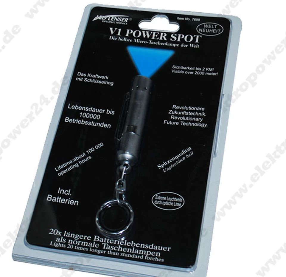 Led Lenser Zweibrüder V1 Poder Foco 7699 Lámpara Azul Luz Linterna - Imagen 1 de 2