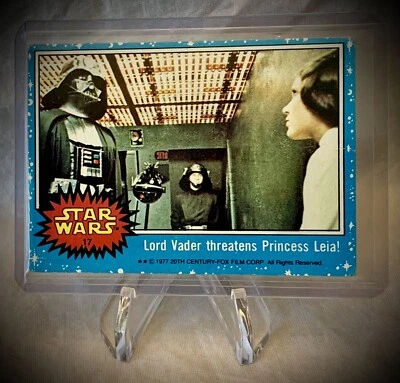 1977 STAR WARS - Lord Vader Threatens Princess Leia - Topps Series 1 Card #17 - Image 1 of 4
