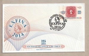 CHILE COVER FDC STAMP 2014 - 125 YEARS FILATELICA CHILE-EXFINA - Picture 1 of 2