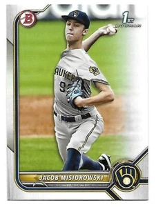 Jacob Misiorowski 2022 Bowman 1st Year RC Milwaukee Brewers BD-132 - Picture 1 of 1