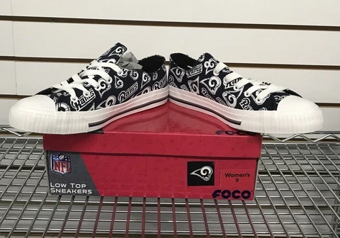 NFL FOCO LA Rams Repeat Print Low Top Sneakers Women's Size 7,8(sold),9 Cover