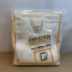 VTG 1970's NOS Maverick Boys Thermal Shirt Size 14-16 Long Sleeve - Picture 1 of 5