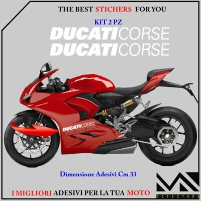 AVERY-ORAFOL-RITRAMA-APA-3M KIT ADESIVI "DUCATI CORSE" per DUCATI 899 1098 1198 1199 1299 PANIGALE BIANCO
