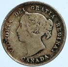 1888 CANADA UK Queen VICTORIA vintage antique pièce de 5 cents argent i101691