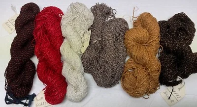 Lucci Yarns Velrexy Lot Of Assorted Samples Wool/Metallic New #4 - Image 1 of 4