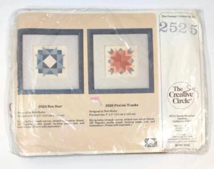 CREATIVE CIRCLE Needlework KIT #2525 Prairie Tracks Quilt Squares Embroidery - Picture 1 of 2