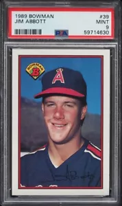 1989 BOWMAN JIM ABBOTT ROOKIE #39 PSA 9 - Picture 1 of 2