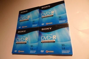4 Brand NEW Sony Handycam DVD-R 1.4GB 30min recordable Discs DMR30R1H SEALED NIB - Picture 1 of 4