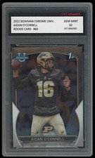 AIDAN O'CONNELL 2022 BOWMAN CHROME UNIVERSITY 1ST GRADED 10 ROOKIE CARD RAIDERS