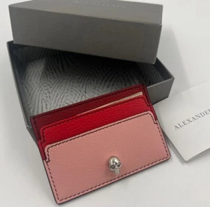 BN ALEXANDER MCQUEEN TRI COLOUR LEATHER CARD HOLDER WITH SKULL - Picture 1 of 5