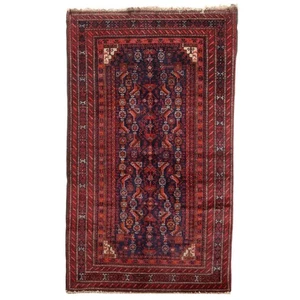 Antique Asian Carpet Cotton Wool Thin Knot 65 x 37 In Original - Picture 1 of 7
