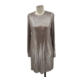 COS Metallic Knit Long Sleeve Sweater Dress Tunic Size Small - Picture 1 of 12