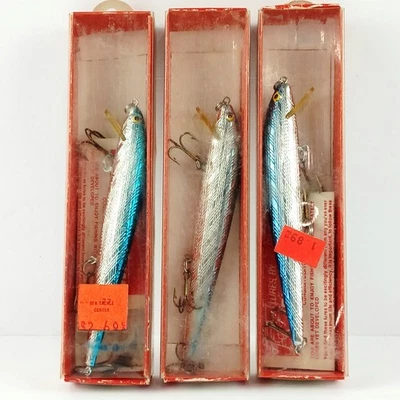 Lot 3 Vtg Bill Norman SHINER MINNOWS Chrome Blue Back 4.5" - 3/8oz - Mod # 2003 - Image 1 of 4