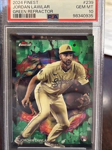 2024 Finest Jordan Lawlar RARE Green Refractor RC /25 #239 PSA 10 GEM MINT AZ - Picture 1 of 4