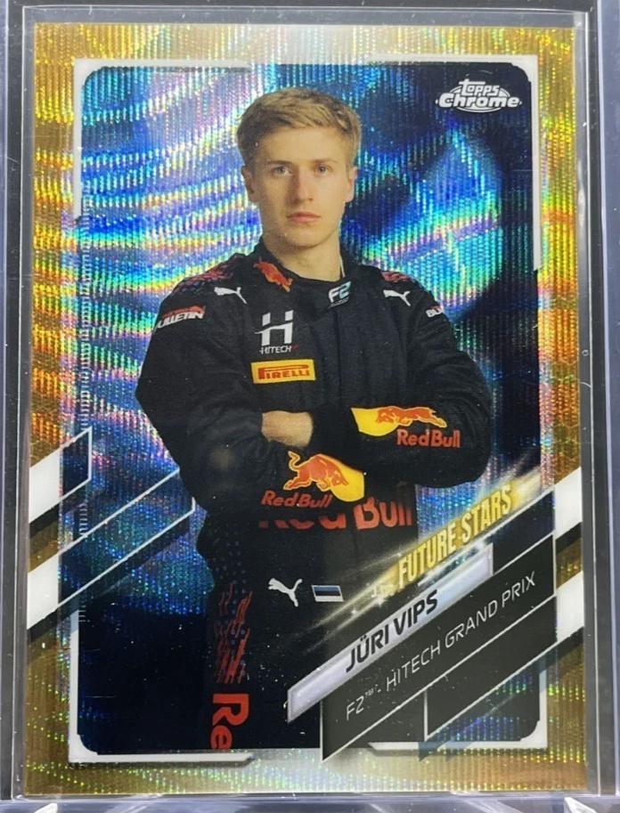 2021 Topps Chrome Formula 1 F1 Jüri Vips Future Stars Gold Wave 46/50 #69 - Image 1 of 2