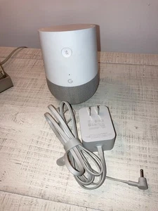 Google Home Smart Assistant White Slate Stoff Netzkabel getestet funktioniert - Bild 1 von 5