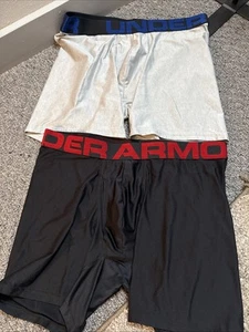 UA Under Armour Men’s Boxer Briefs Underwear Large The Tech BoxerJock Black Gray - Picture 1 of 4