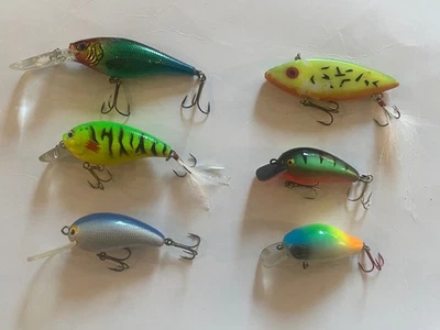 6 Mixed perch lures- job lot pike perch trout - Image 1 of 2