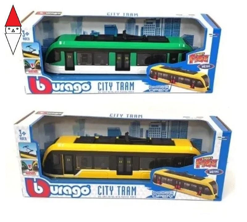 Bburago 18-32105 - Modellzug - Street Fire City Tram (Rosso-Bianco 19cm) Treno