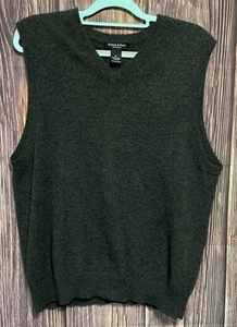 Grayson Dunn mens Cashmere Vest Sweater XL Charcoal Vneck - Picture 1 of 5