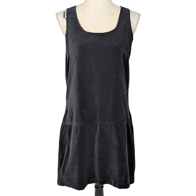 90s Vintage Velvet Sleeveless Mini Dress Solutions Black Size Medium - Image 1 of 4