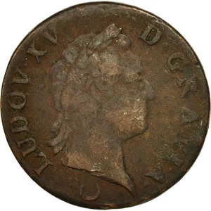 [#472818] Münze, Frankreich, Louis XV, Sol à la vieille tête, Sol, 1772, Metz, S - Picture 1 of 2