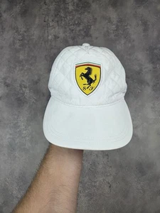 Vintage Cap Ferrari Racing Hat Y2K White Car Men’s Nascar Formula F1 - Picture 1 of 9