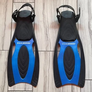 U.S. Taucherflossen US Größe Herren Medium 8-9 oder Damen Large 9,5-10,5 schwarz und blau - Bild 1 von 14