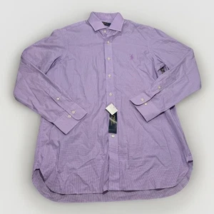 Nuevo con etiquetas Polo Ralph Lauren Guinga Cuadros Botones Lavanda y Blanco Púrpura Pony - Imagen 1 de 6