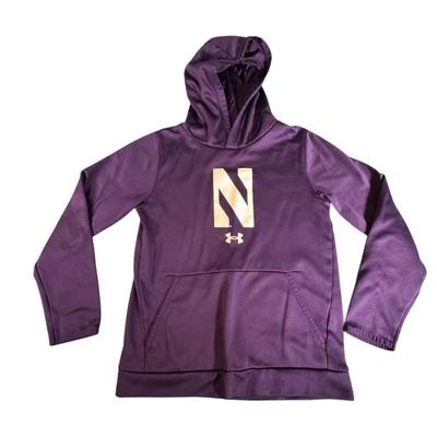Northwestern Wildcats Hoodie Youth Large Purple Under Armour YLG Fleece - Image 1 of 4