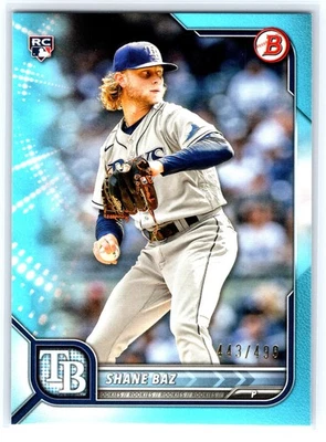 2022 Bowman #90 Shane Baz Sky Blue #/499 RC Rookie - Image 1 of 2