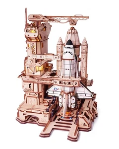 ROKR Space Shuttle 3D Wooden Puzzle Moving Rocket Launch Tower for Adults Teens - Picture 1 of 15