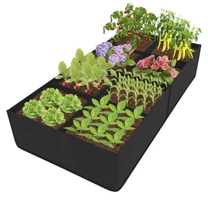 Fabric Raised Garden Bed, 232 Gallon 8 Grids Plant Grow Bags 8x4x1ft Large Ga... - Picture 1 of 9