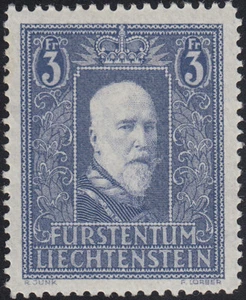 Liechtenstein Fürst Franz 3 Fr. Mi.Nr. 141 postfrisch Mi.Wert 300 € (B377) - Bild 1 von 1