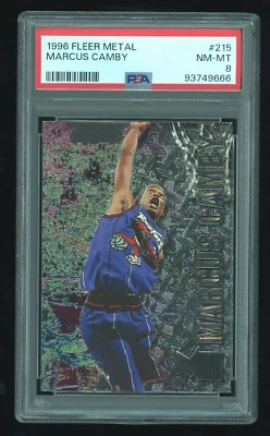 Marcus Camby RC 1996-97 Metal #215 Rookie NBA Toronto Raptors PSA 8 NMMT Low Pop - Image 1 of 2